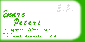 endre peteri business card